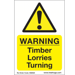 Treehog Corex Safety Sign - Warning Timber Lorries Turning