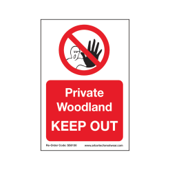Treehog Corex Safety Sign - Private Woodland Keep Out
