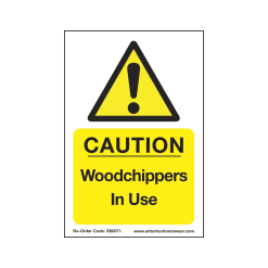 Treehog Corex Safety Sign - Caution Wood Chippers In Use